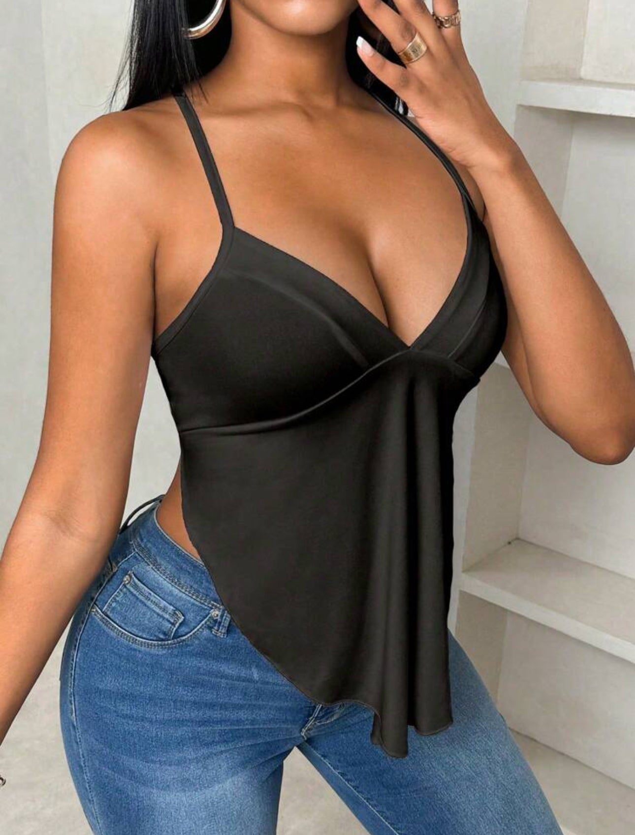 CrissCross Charm Asym Hem Cami