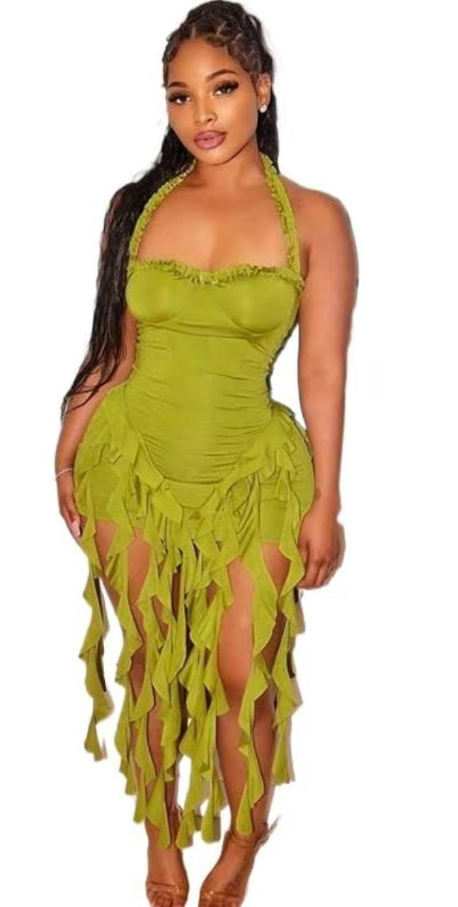 Ptorlio Sexy Women’s Mini Halter Dress