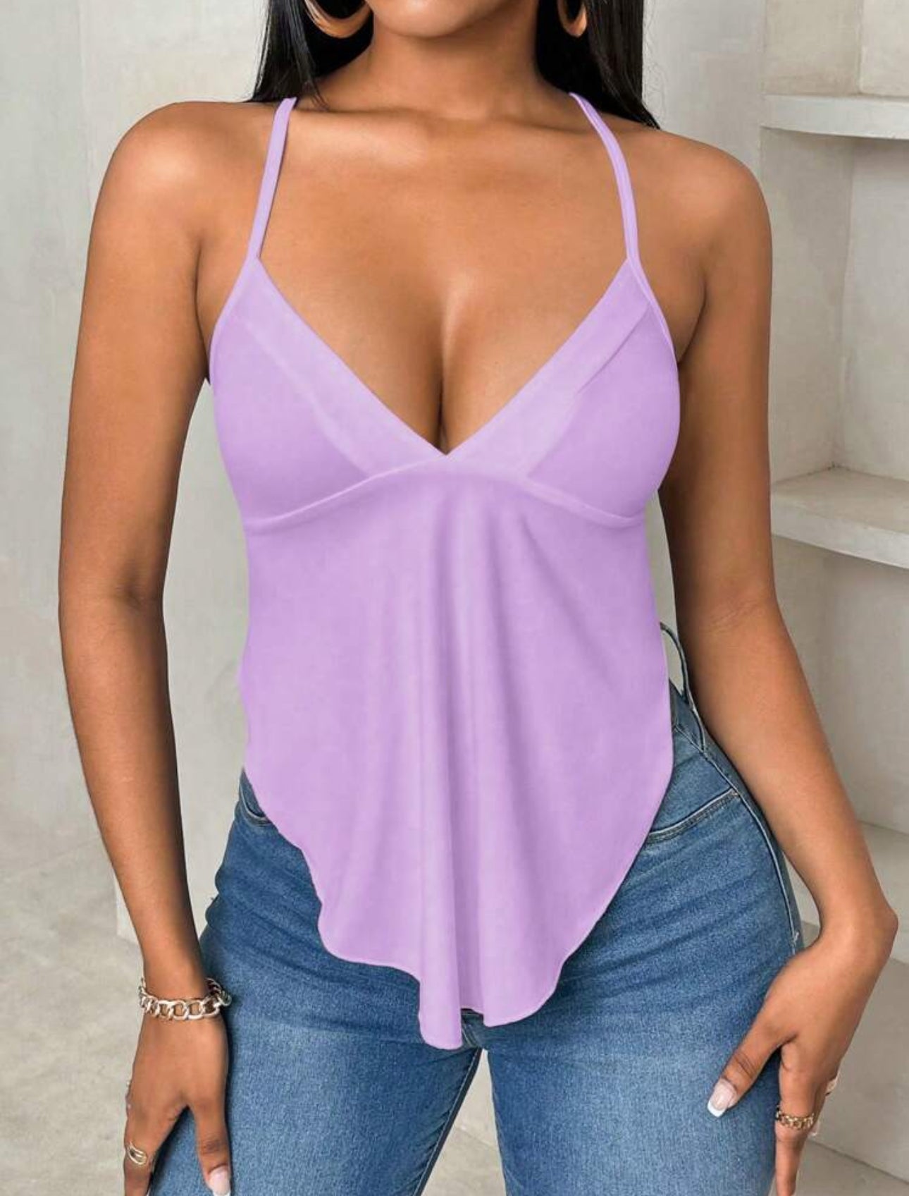 CrissCross Charm Asym Hem Cami