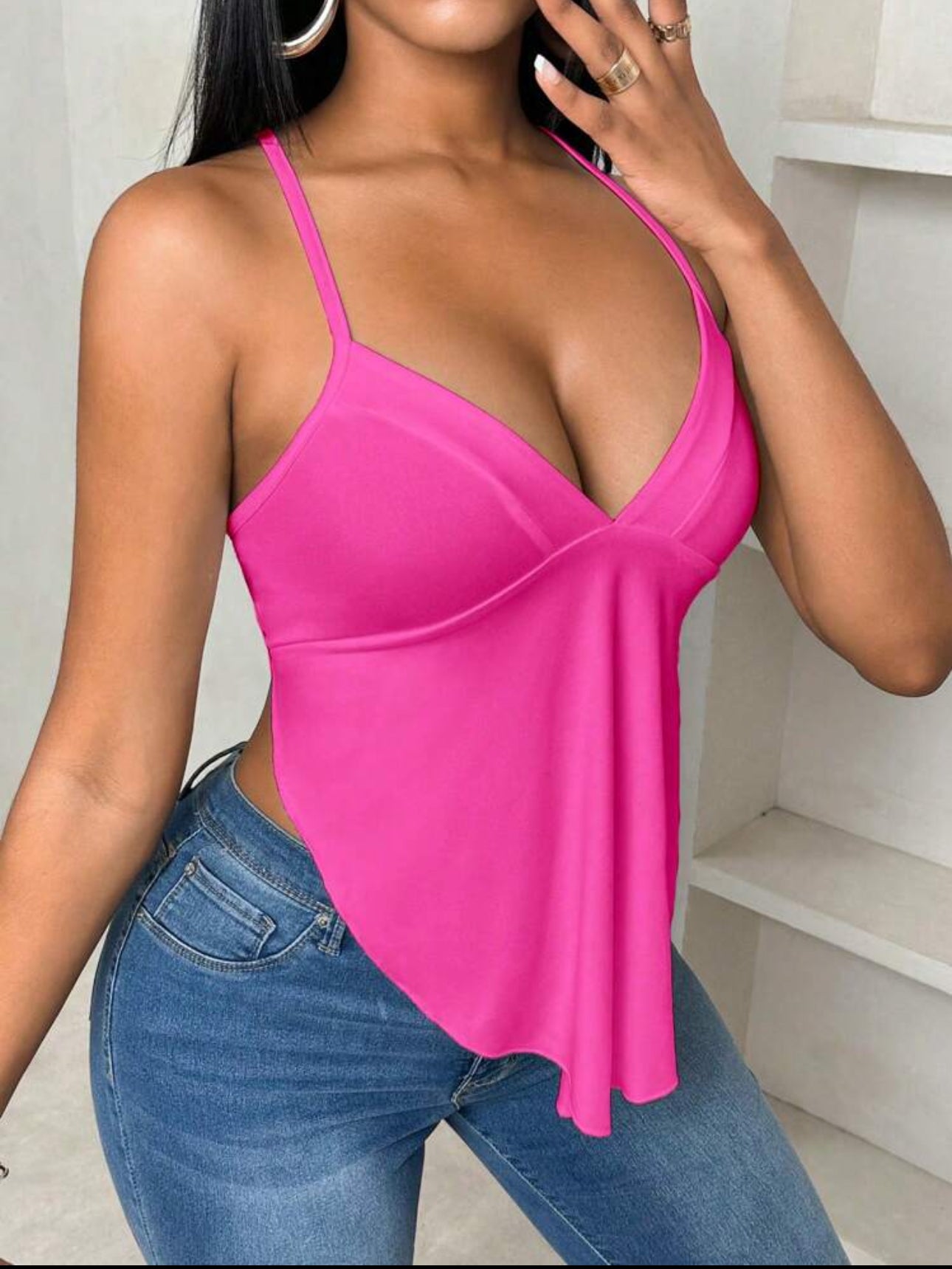 CrissCross Charm Asym Hem Cami