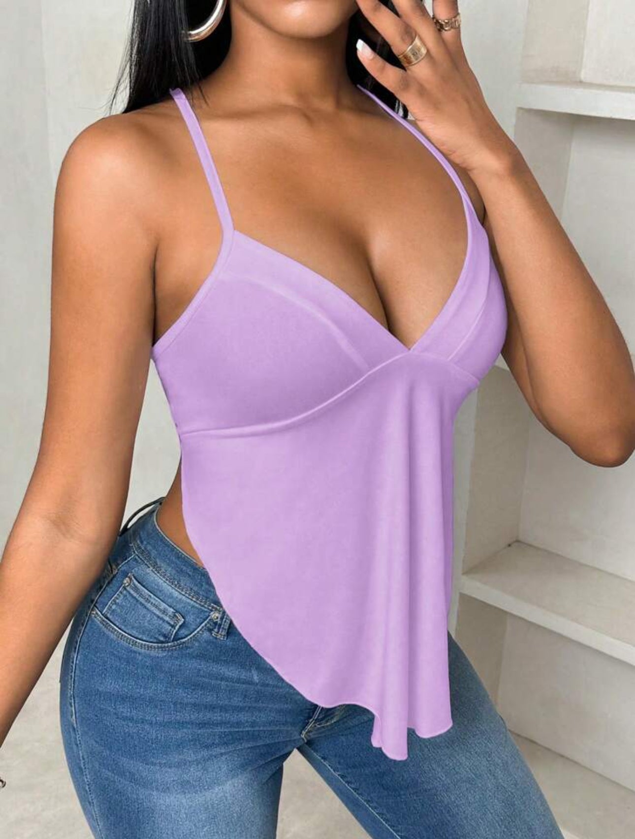 CrissCross Charm Asym Hem Cami