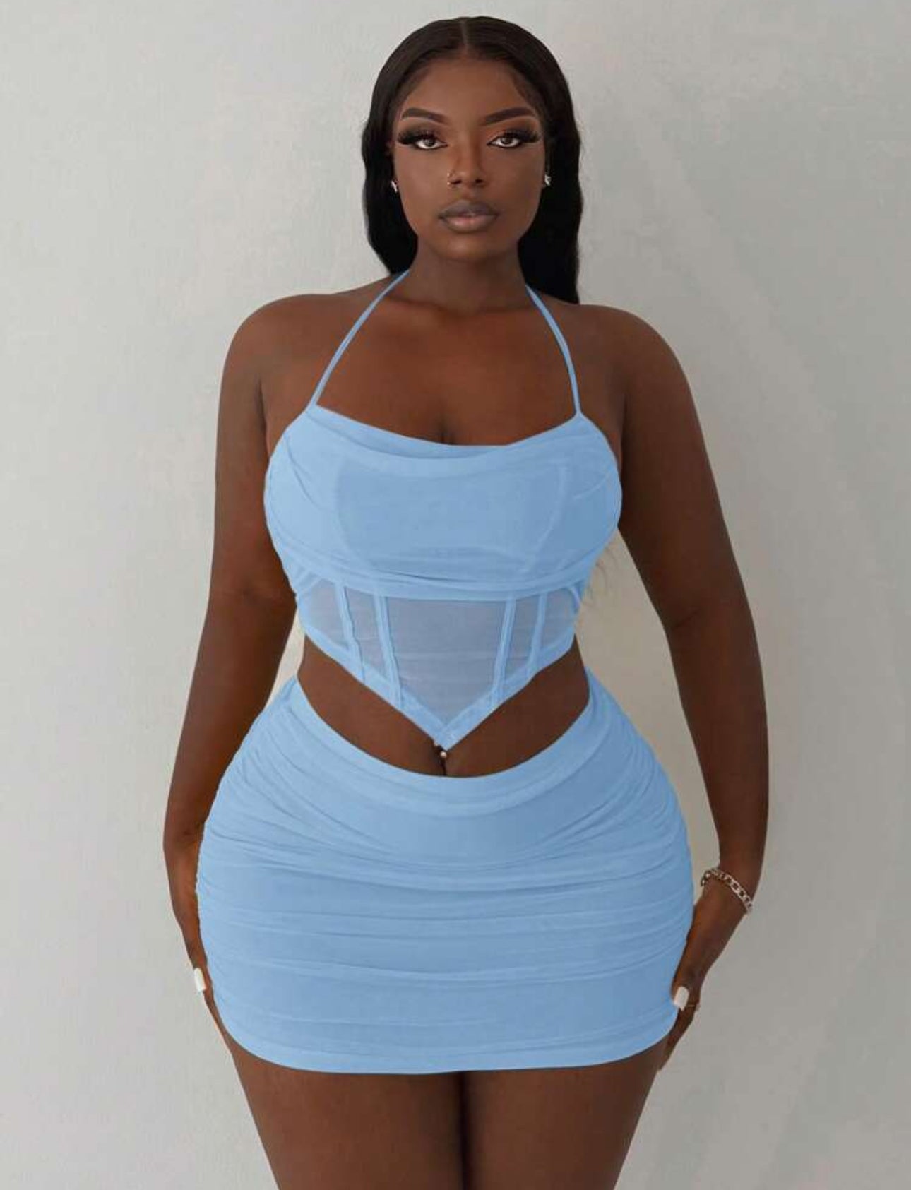 Serena Rib-Knit Collar Set