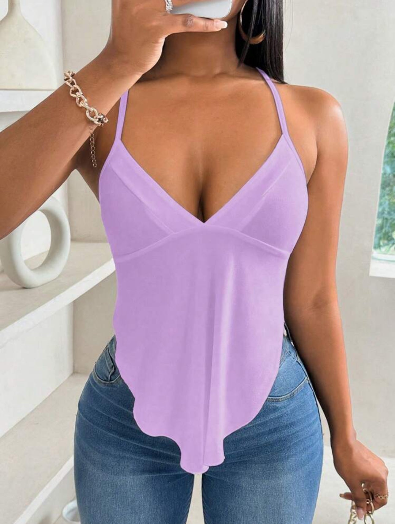 CrissCross Charm Asym Hem Cami