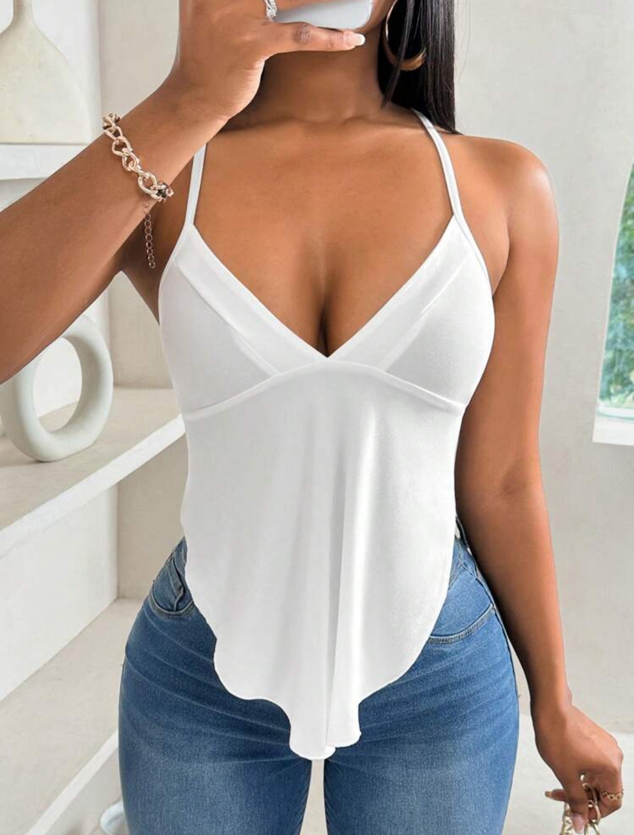 CrissCross Charm Asym Hem Cami