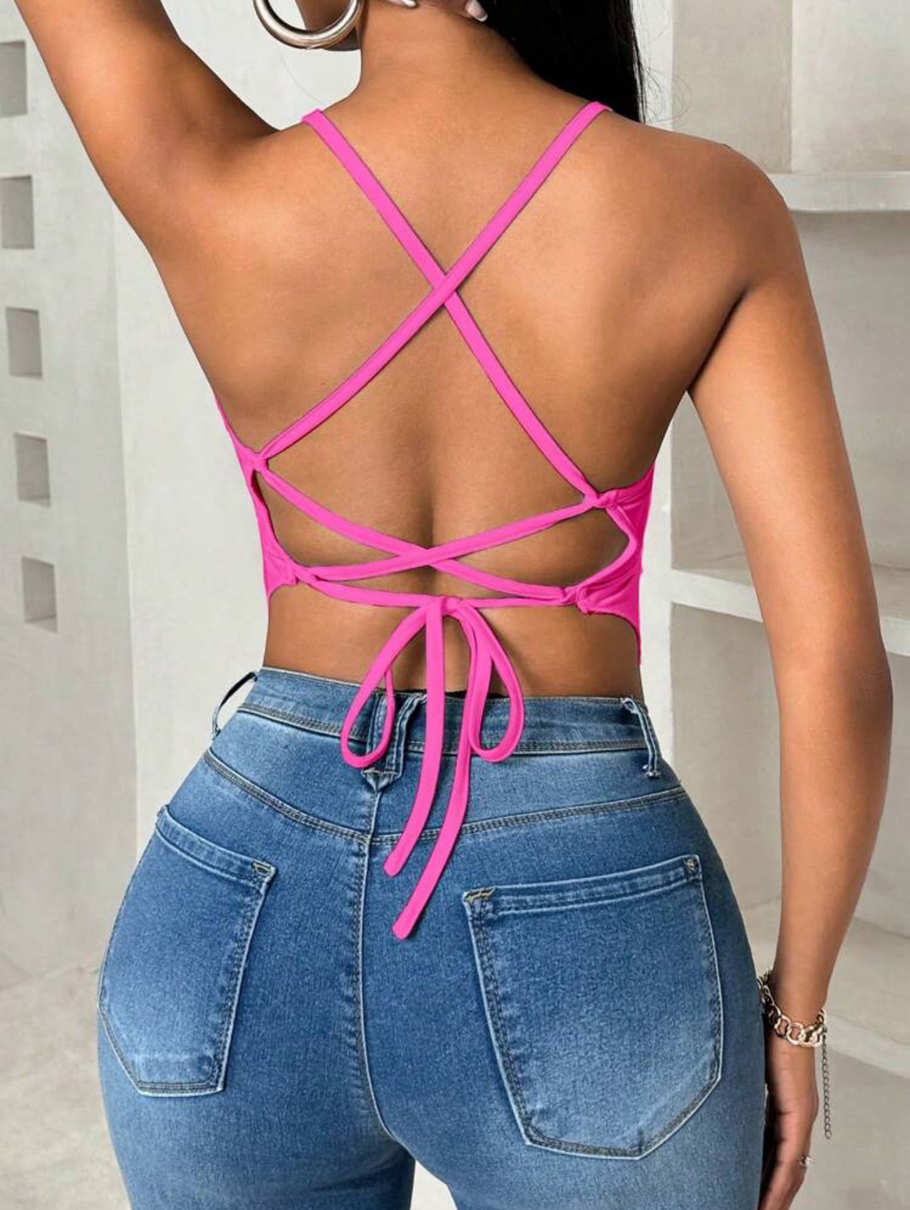 CrissCross Charm Asym Hem Cami