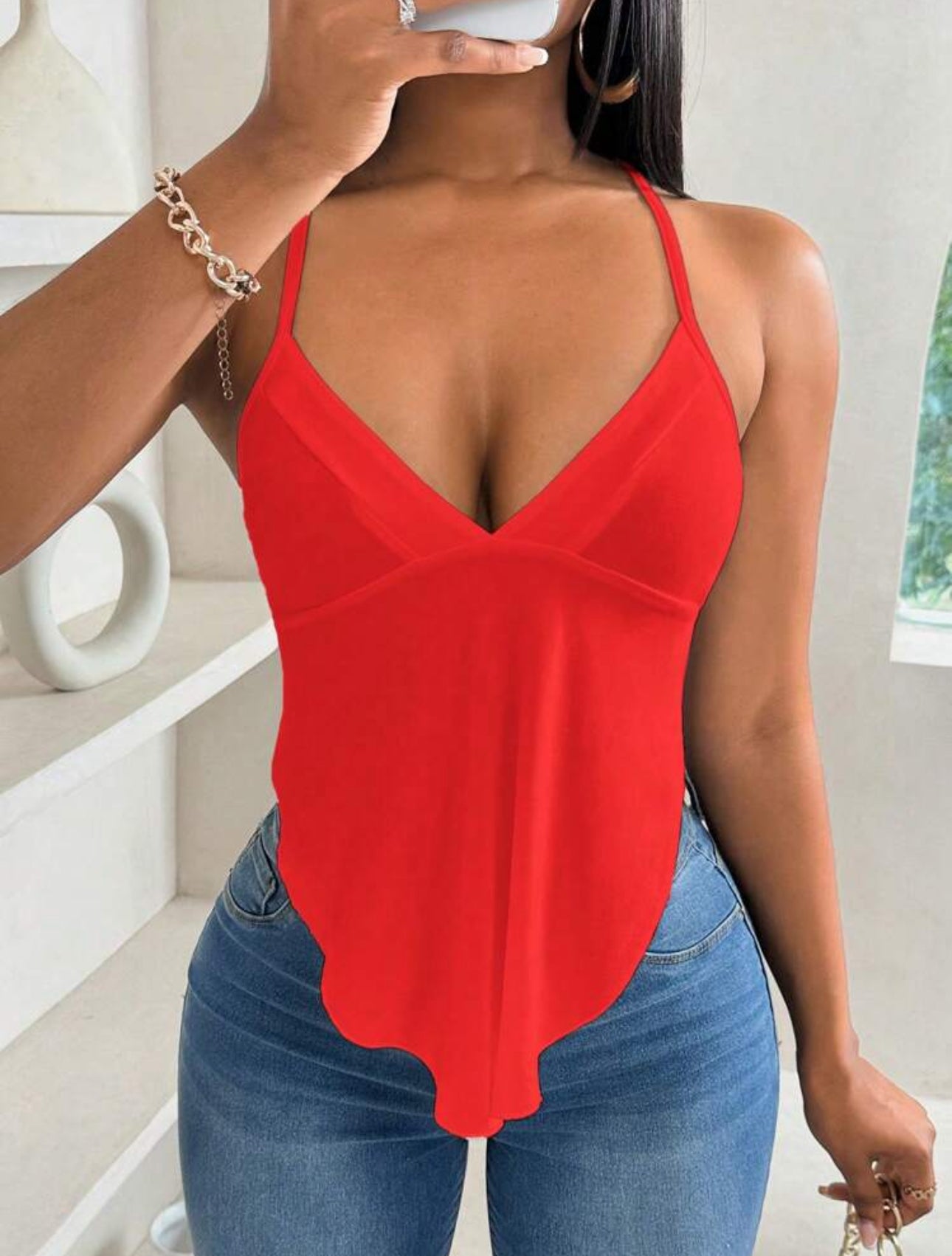 CrissCross Charm Asym Hem Cami